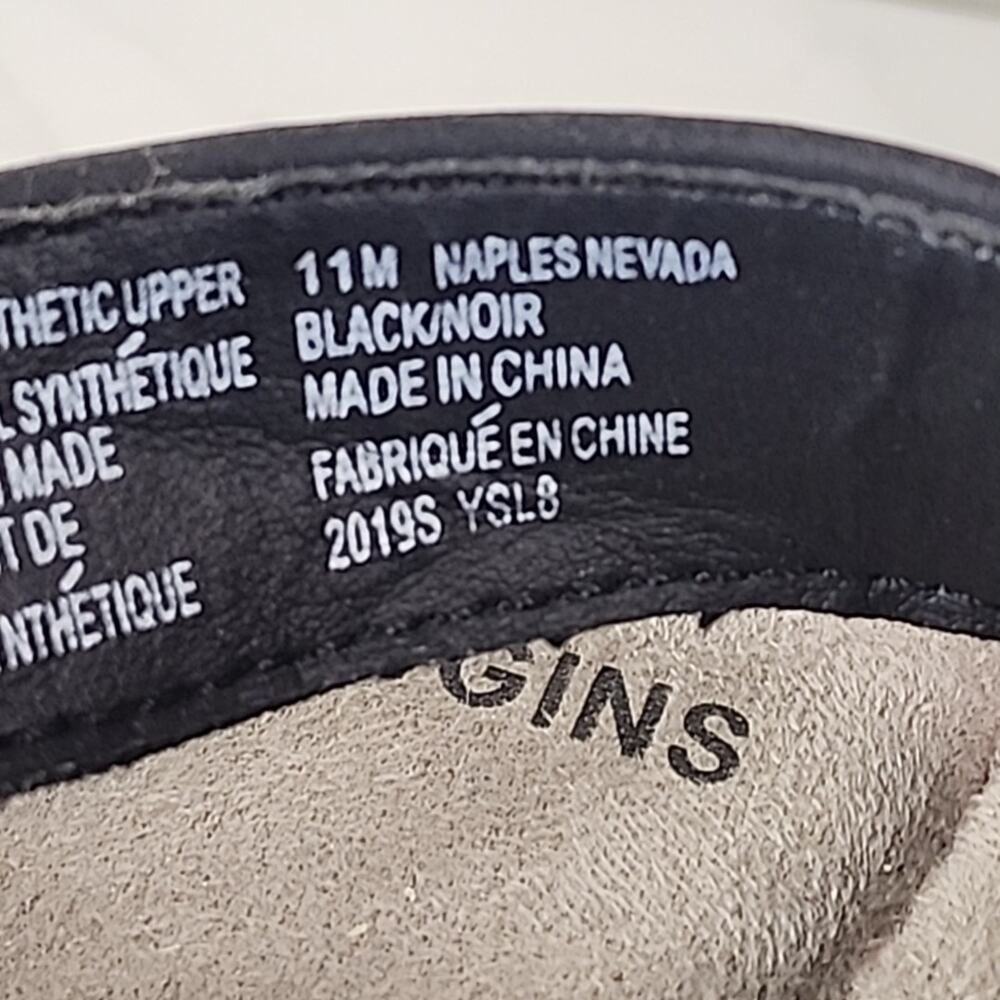 Earth Origin Naples Nevada Wedge Espadrille Sandal 11M Black Leather Basketweave - Picture 6 of 6
